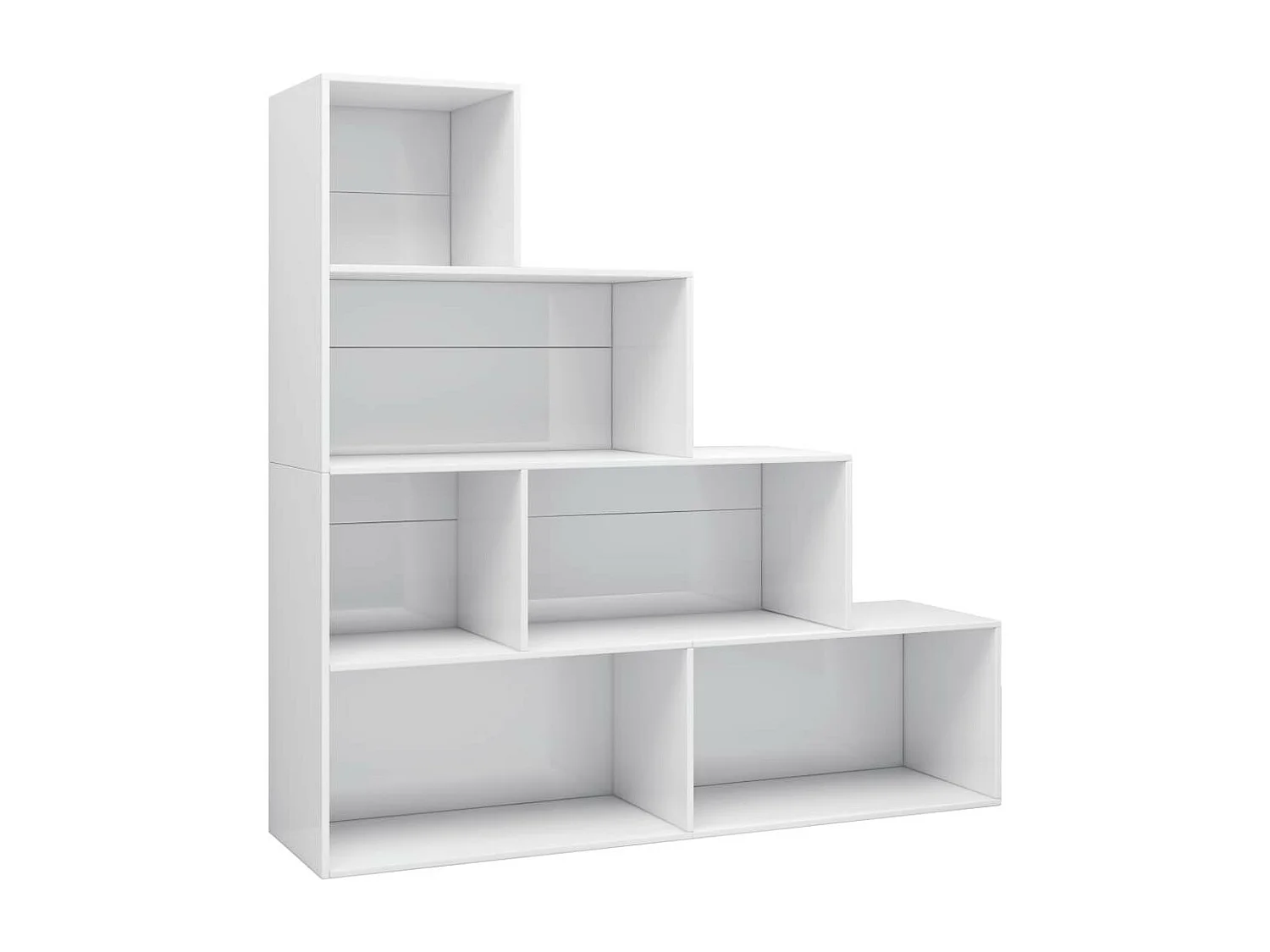 Bibliothèque-Séparateur de pièce Blanc brillant 155x24x160