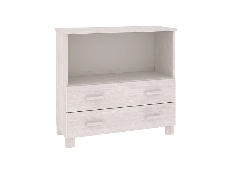 Buffet Blanc 85x35x80 Bois massif de pin