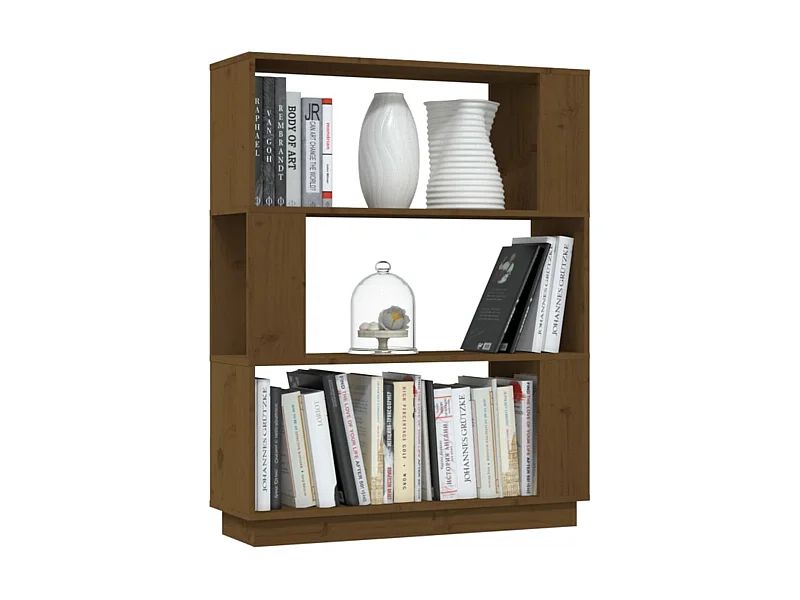 Bibliothèque-Cloison Marron miel 80x25x101 Bois massif