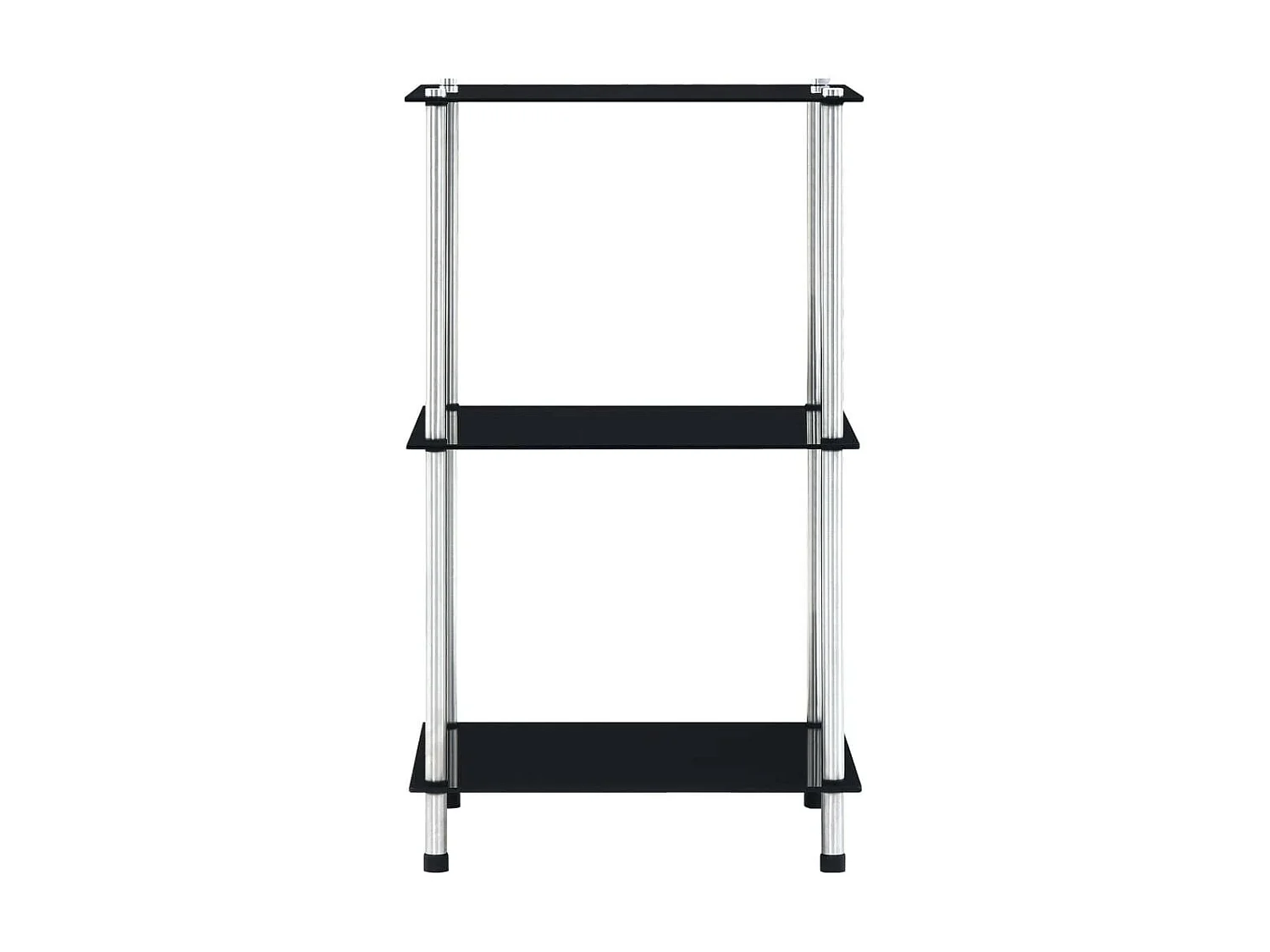 Étagère à 3 niveaux Noir 40x40x67 Verre trempé