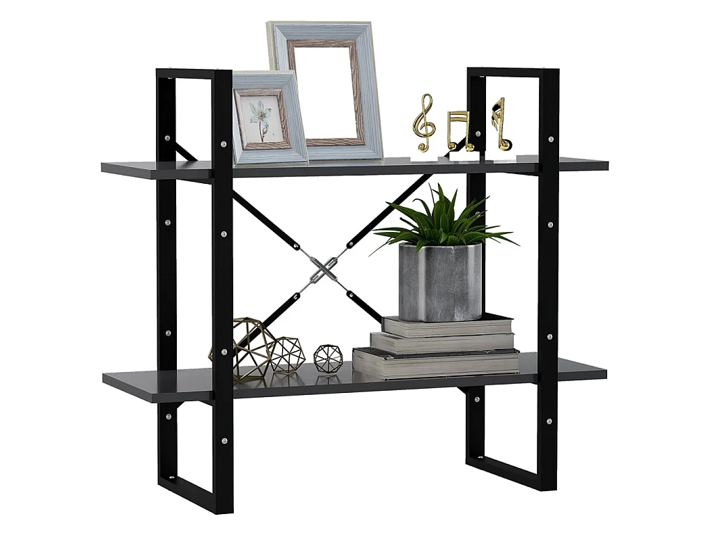 Bibliothèque à 2 niveaux Gris 80x30x70