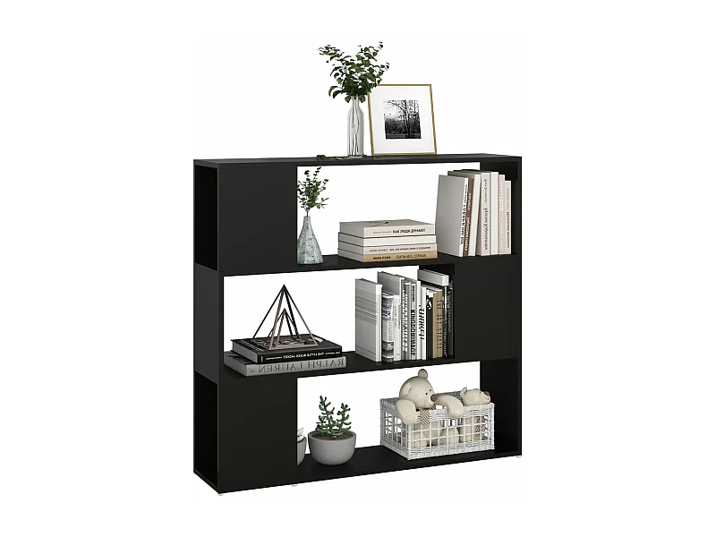 Bibliothèque-Séparateur de pièce Noir 100x24x94