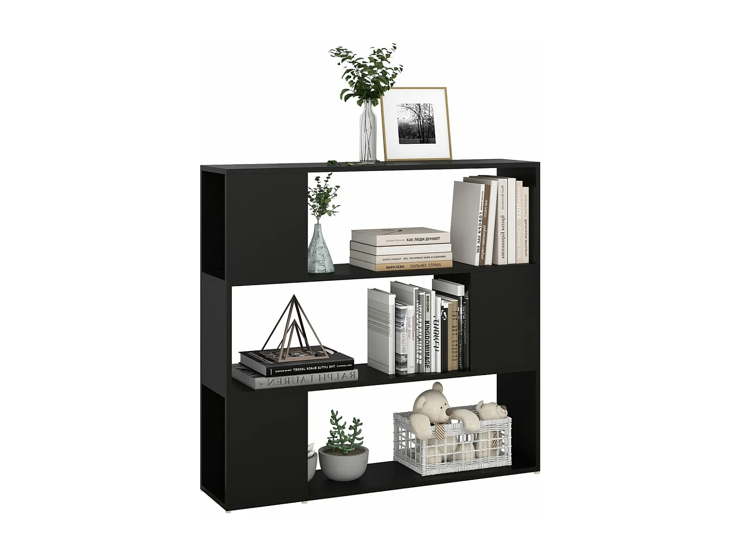 Bibliothèque-Séparateur de pièce Noir 100x24x94