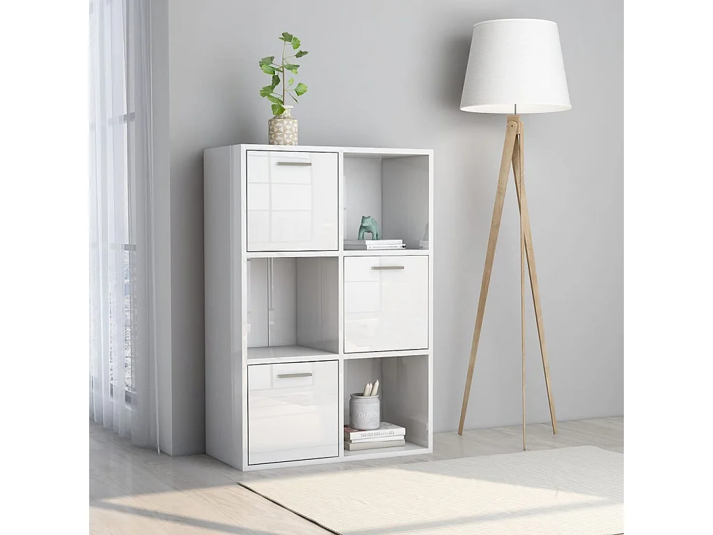 Armoire de rangement Blanc brillant 60x29,5x90
