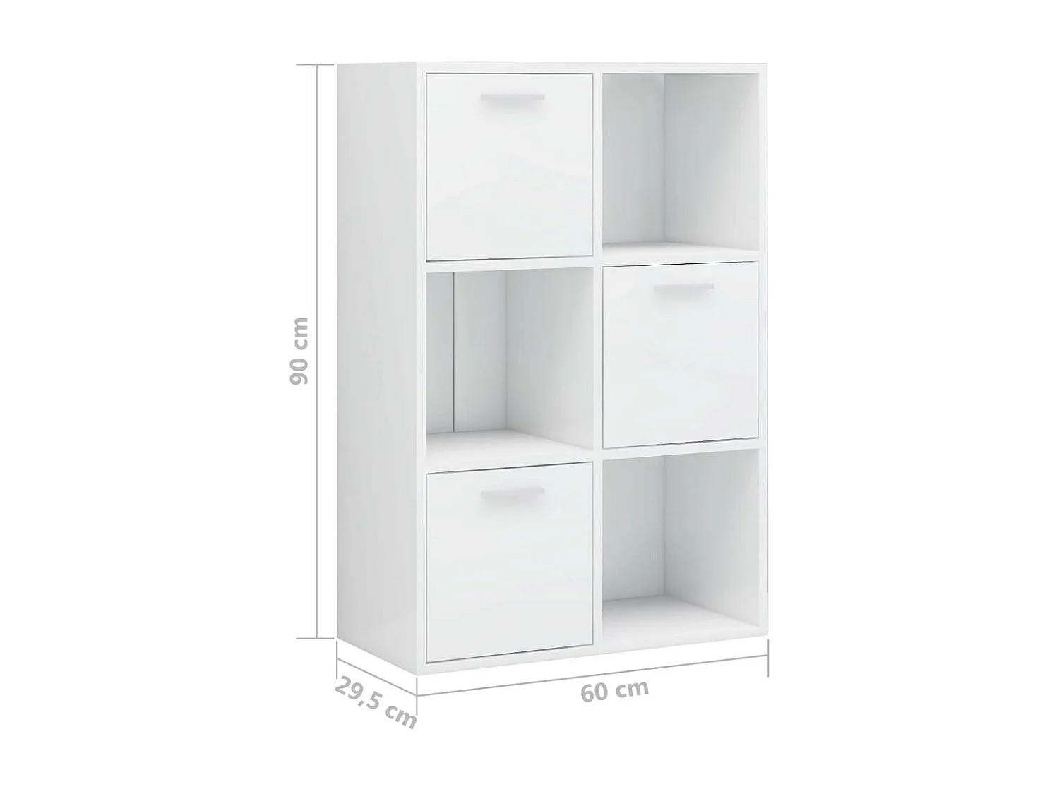 Armoire de rangement Blanc brillant 60x29,5x90