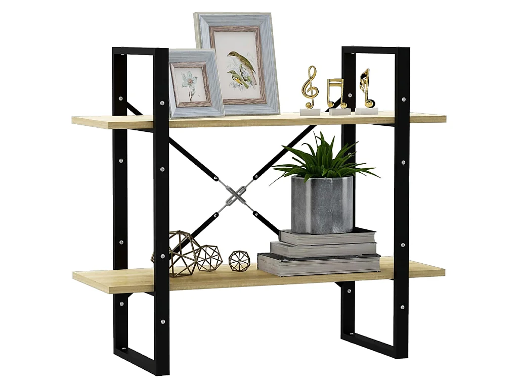 Bibliothèque à 2 niveaux Chêne sonoma 80x30x70