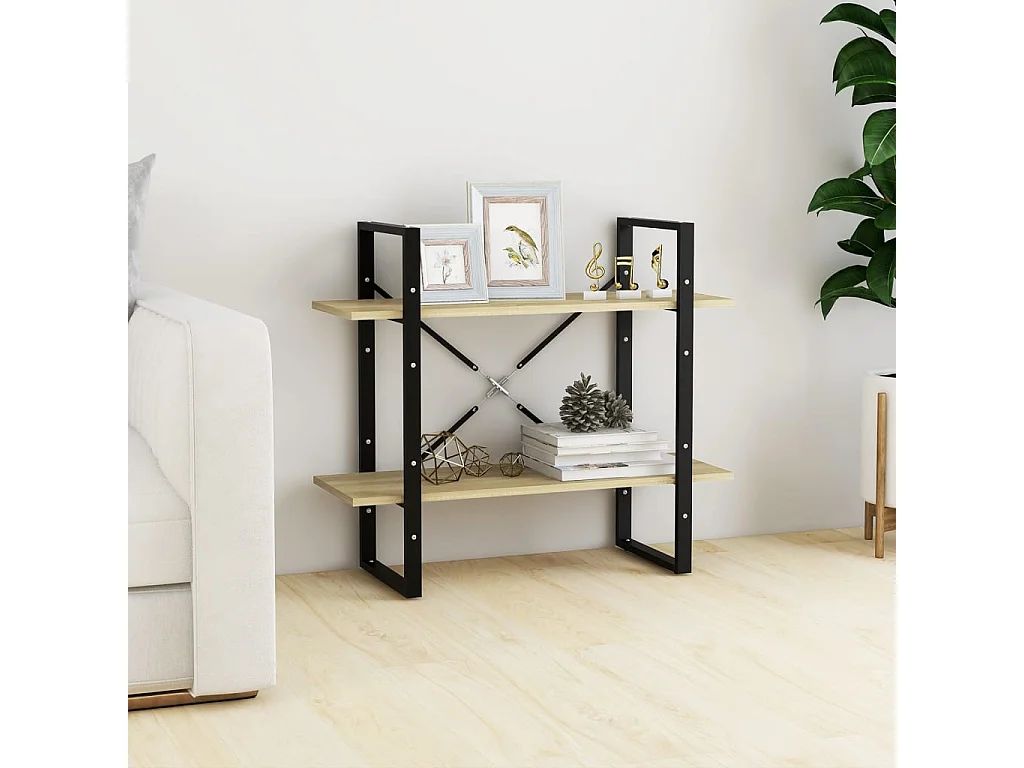 Bibliothèque à 2 niveaux Chêne sonoma 80x30x70