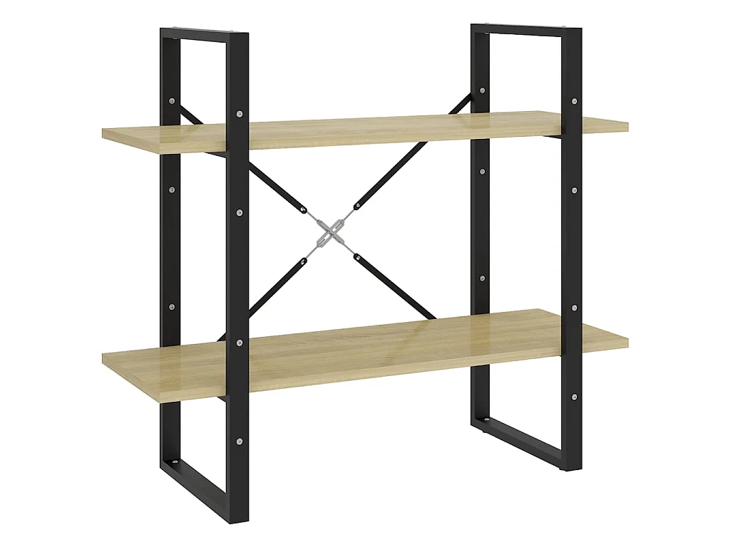 Bibliothèque à 2 niveaux Chêne sonoma 80x30x70