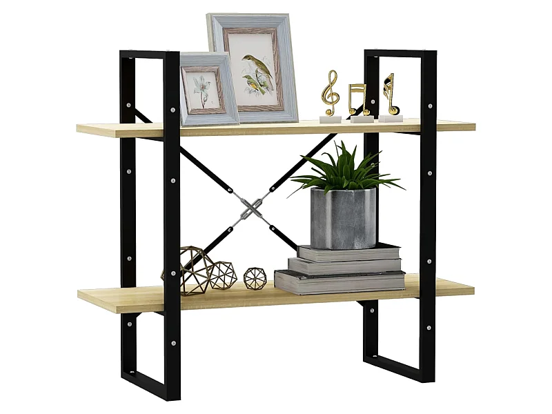 Bibliothèque à 2 niveaux Chêne sonoma 80x30x70