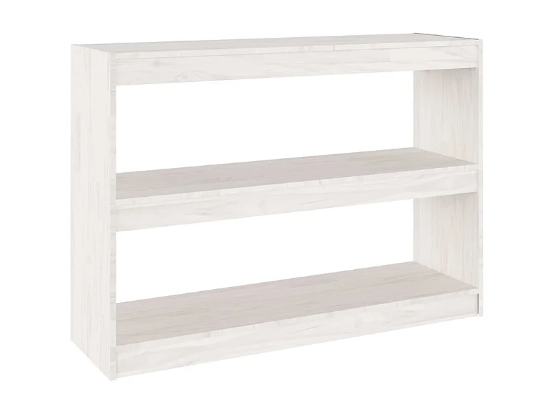 Bibliothèque-Séparateur de pièce Blanc 100x30x71,5 Pin massif