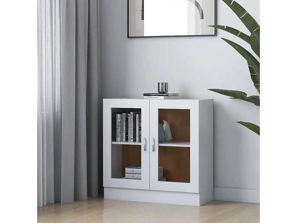 Armoire à vitrine Blanc 82,5x30,5x80
