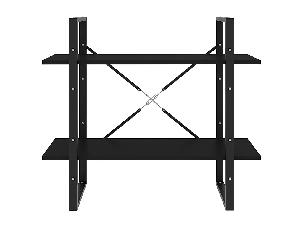 Bibliothèque à 2 niveaux Noir 80x30x70