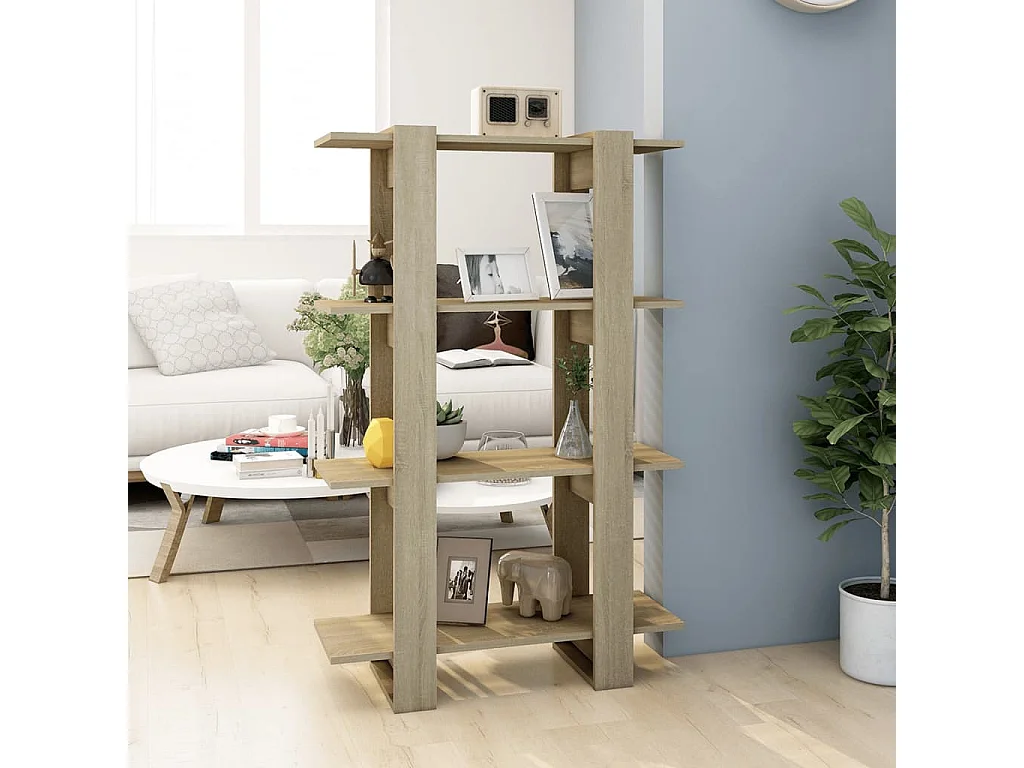 Bibliothèque-Séparateur de pièce Chêne sonoma 80x30x123,5