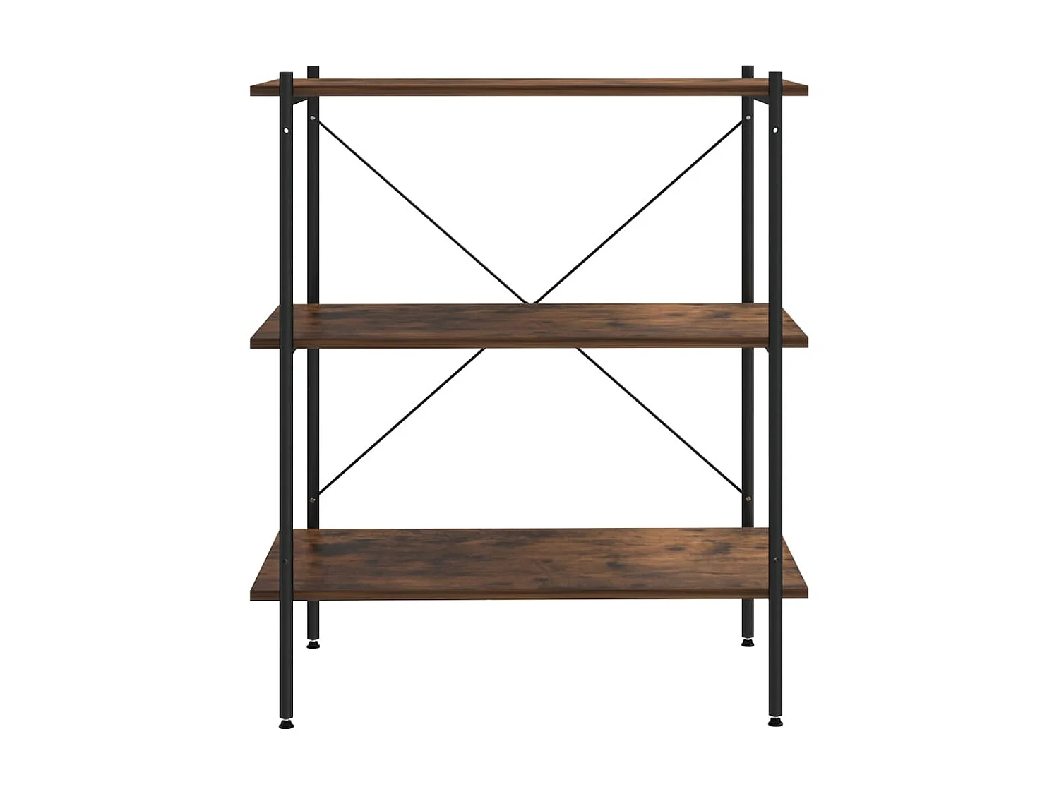 Étagère à 3 niveaux Noir et bois foncé 80x40x92