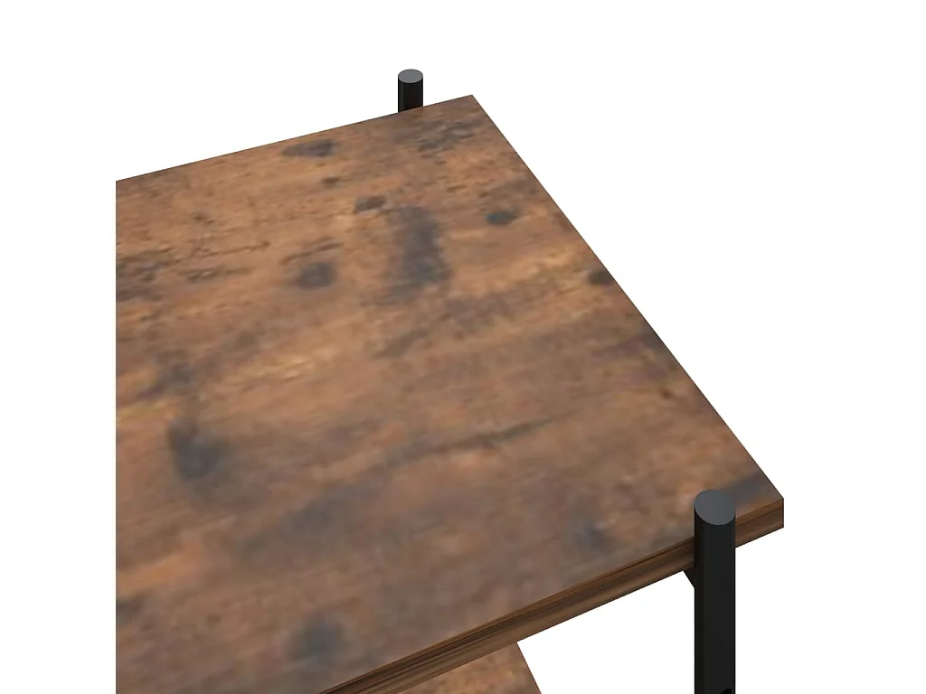 Étagère à 3 niveaux Noir et bois foncé 80x40x92