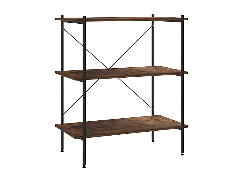 Étagère à 3 niveaux Noir et bois foncé 80x40x92