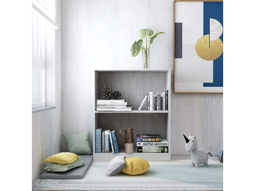 Bibliothèque Gris béton 60 x 24x74,5