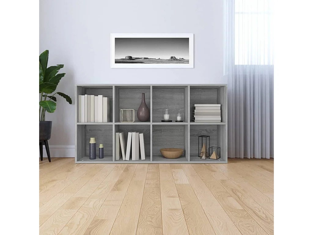 Bibliothèque-Buffet Sonoma gris 66x30x130 Bois d'ingénierie