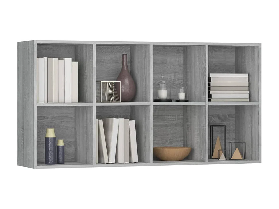 Bibliothèque-Buffet Sonoma gris 66x30x130 Bois d'ingénierie