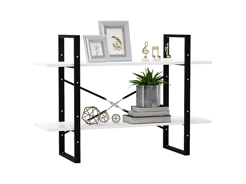 Bibliothèque à 2 niveaux Blanc 100x30x70