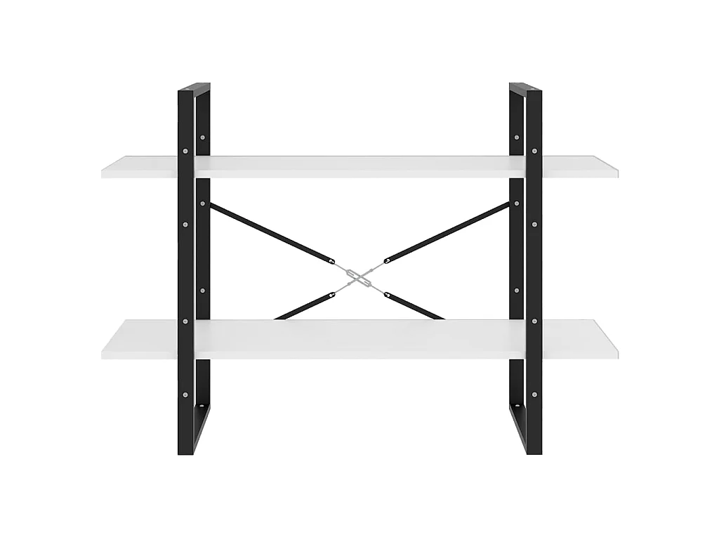 Bibliothèque à 2 niveaux Blanc 100x30x70