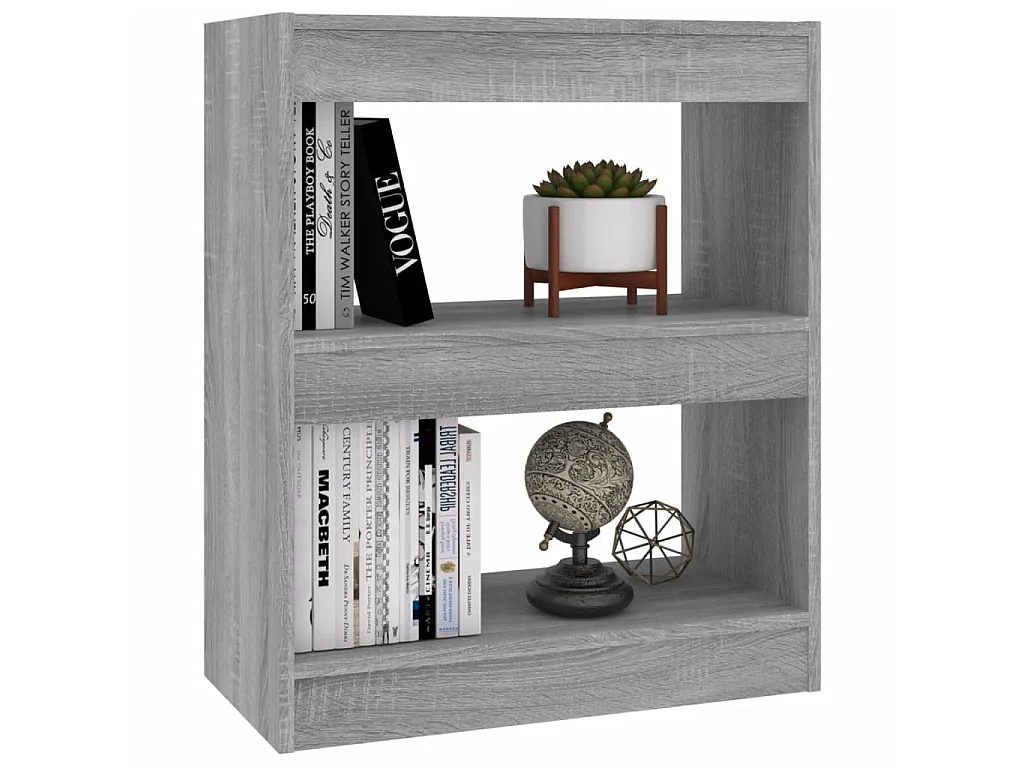 Bibliothèque-Séparateur de pièce Sonoma gris 60x30x72