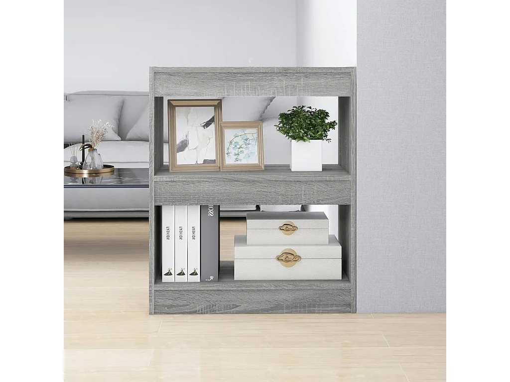 Bibliothèque-Séparateur de pièce Sonoma gris 60x30x72