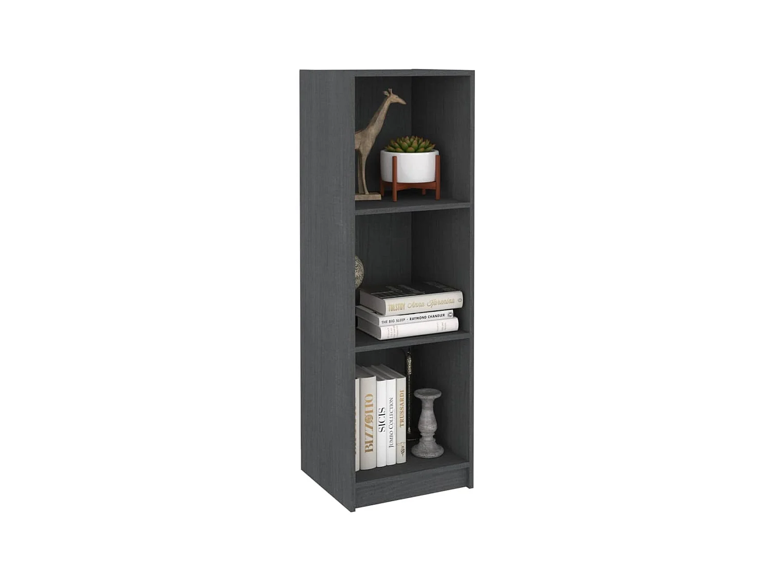 Bibliothèque-Séparateur de pièce Gris 36x33x110 Pin massif