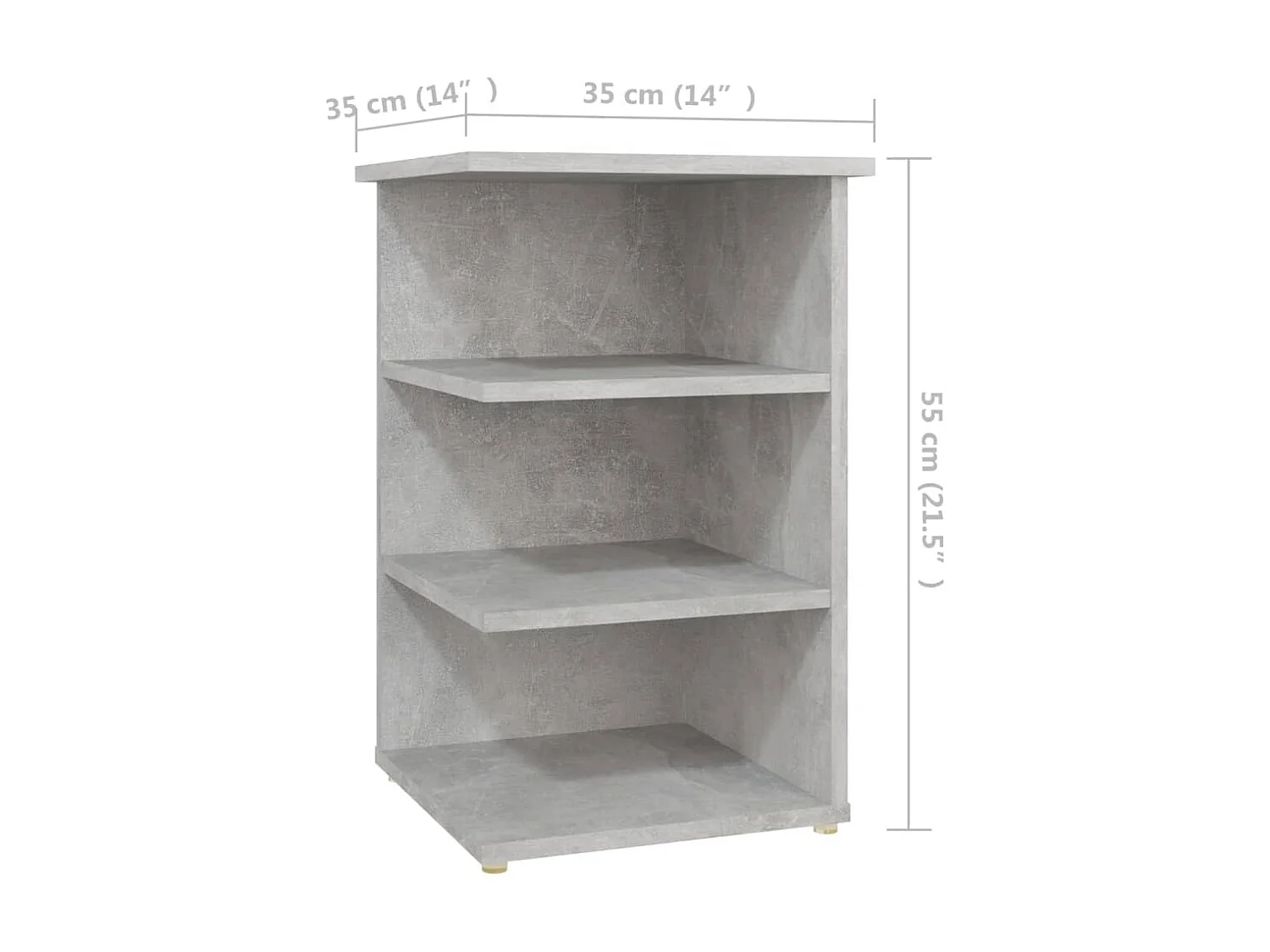 Armoire latérale Gris béton 35x35x55