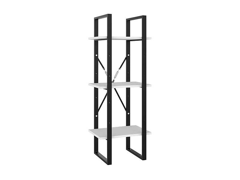 Bibliothèque à 3 niveaux Blanc 40x30x105