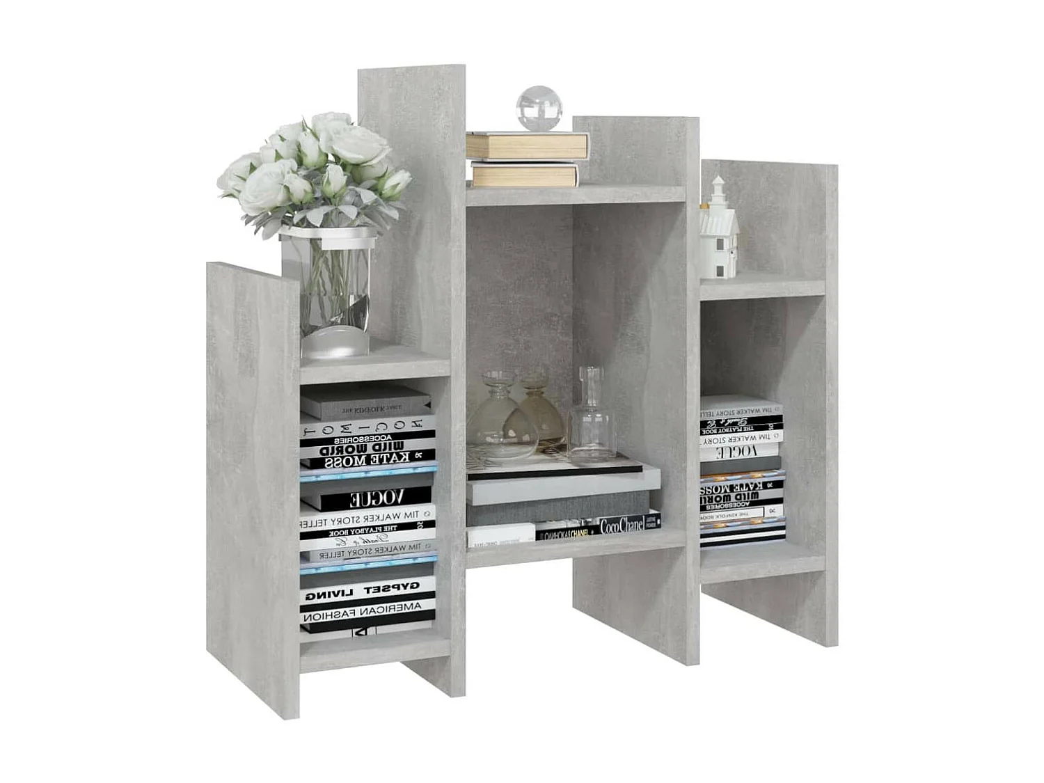 Petite bibliothèque Gris béton 60x26x60