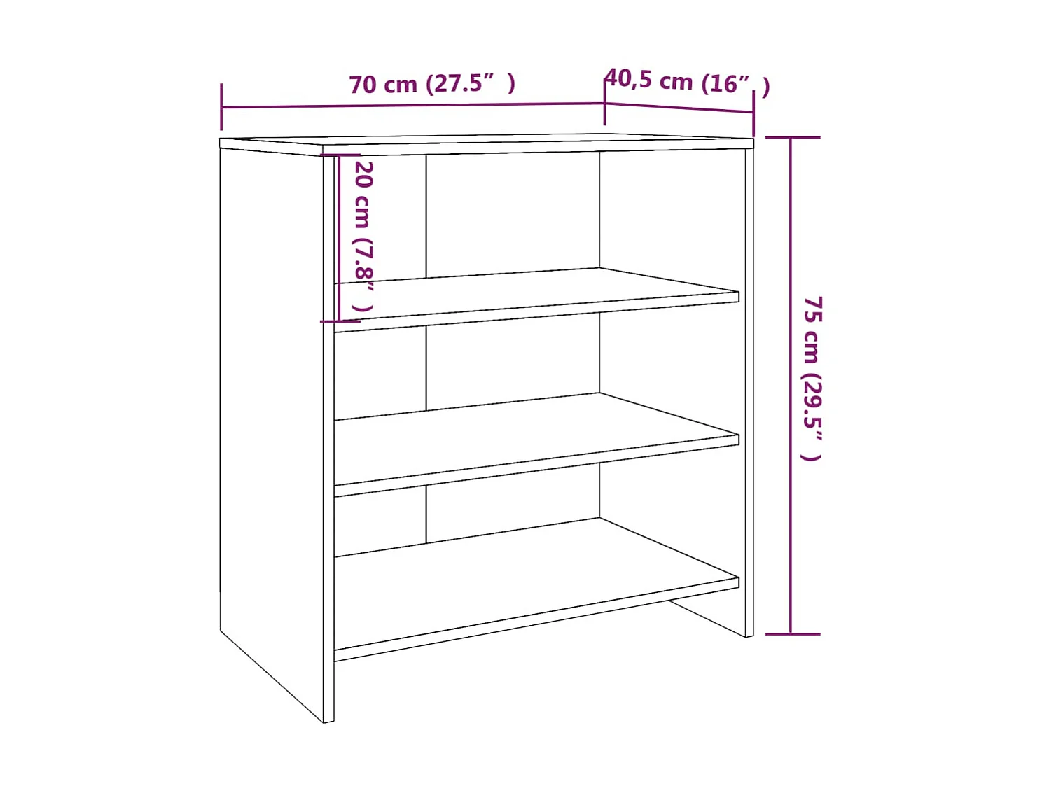 Etagères Gris béton 70x40,5x75
