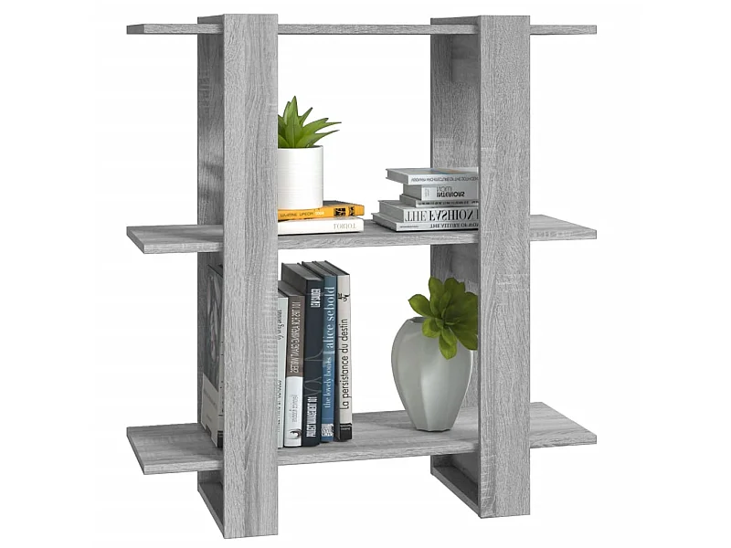 Bibliothèque-Séparateur de pièce Sonoma gris 80x30x87