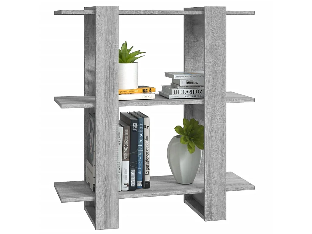 Bibliothèque-Séparateur de pièce Sonoma gris 80x30x87