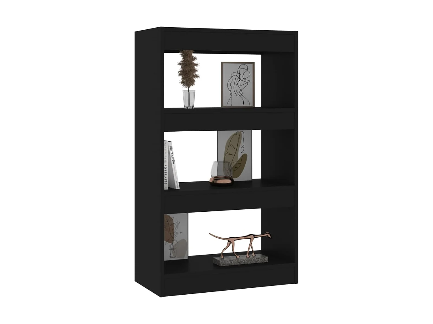 Bibliothèque-Séparateur de pièce Noir 60x30x103