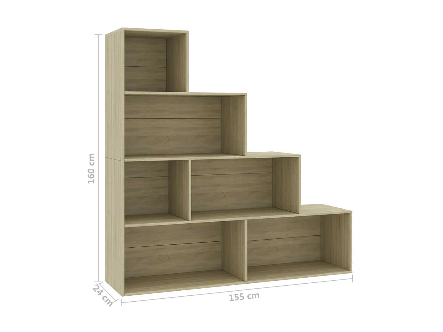 Bibliothèque-Séparateur de pièce Chêne sonoma 155x24x160