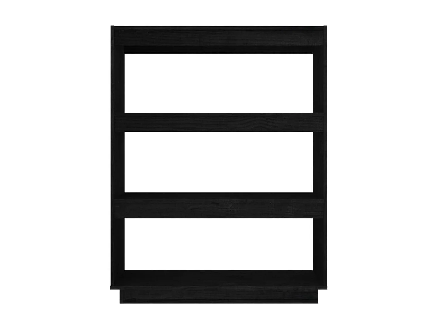 Bibliothèque-Séparateur de pièce Noir 80x35x103 Pin massif