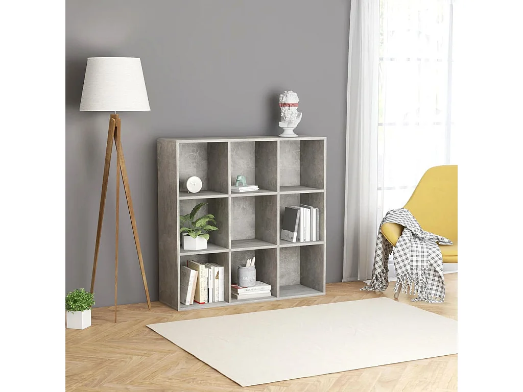 Bibliothèque Gris béton 98x30x98