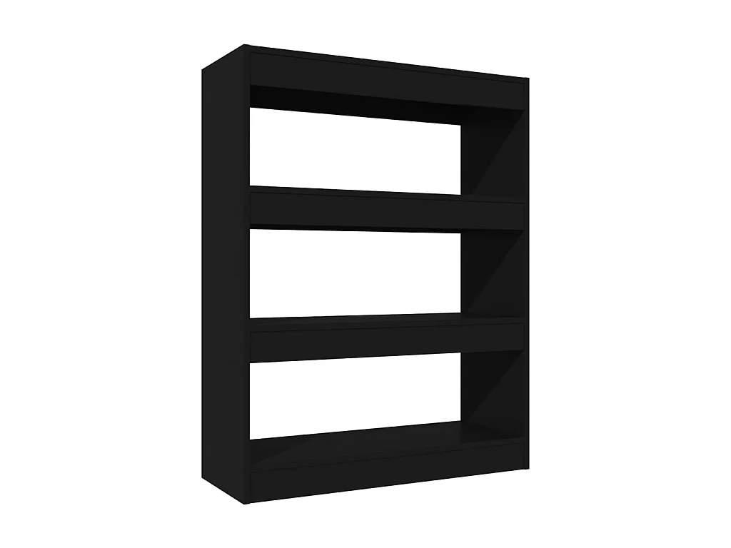 Boekenkast/kamerscherm 80x30x103 cm bewerkt hout zwart