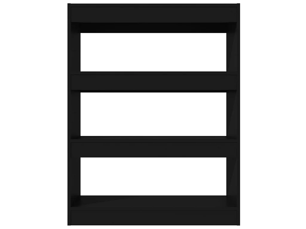 Bibliothèque-Cloison Noir 80x30x103 Bois d'ingénierie