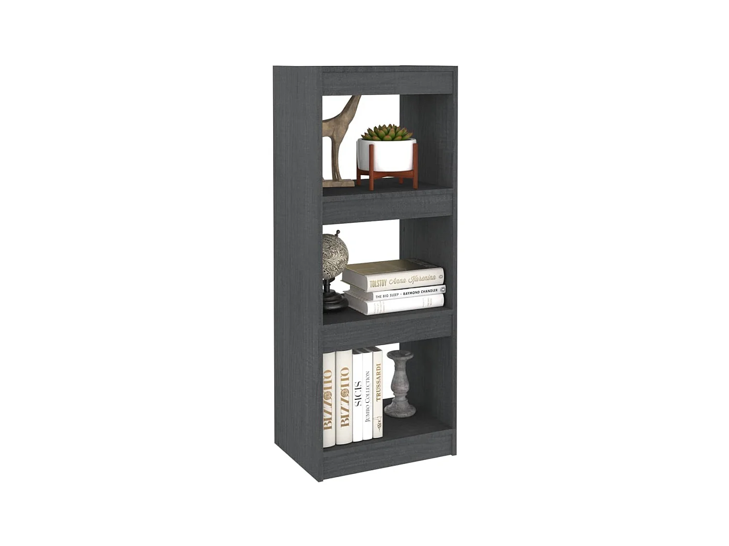 Bibliothèque-Séparateur de pièce Gris 40x30x103,5 Pin massif