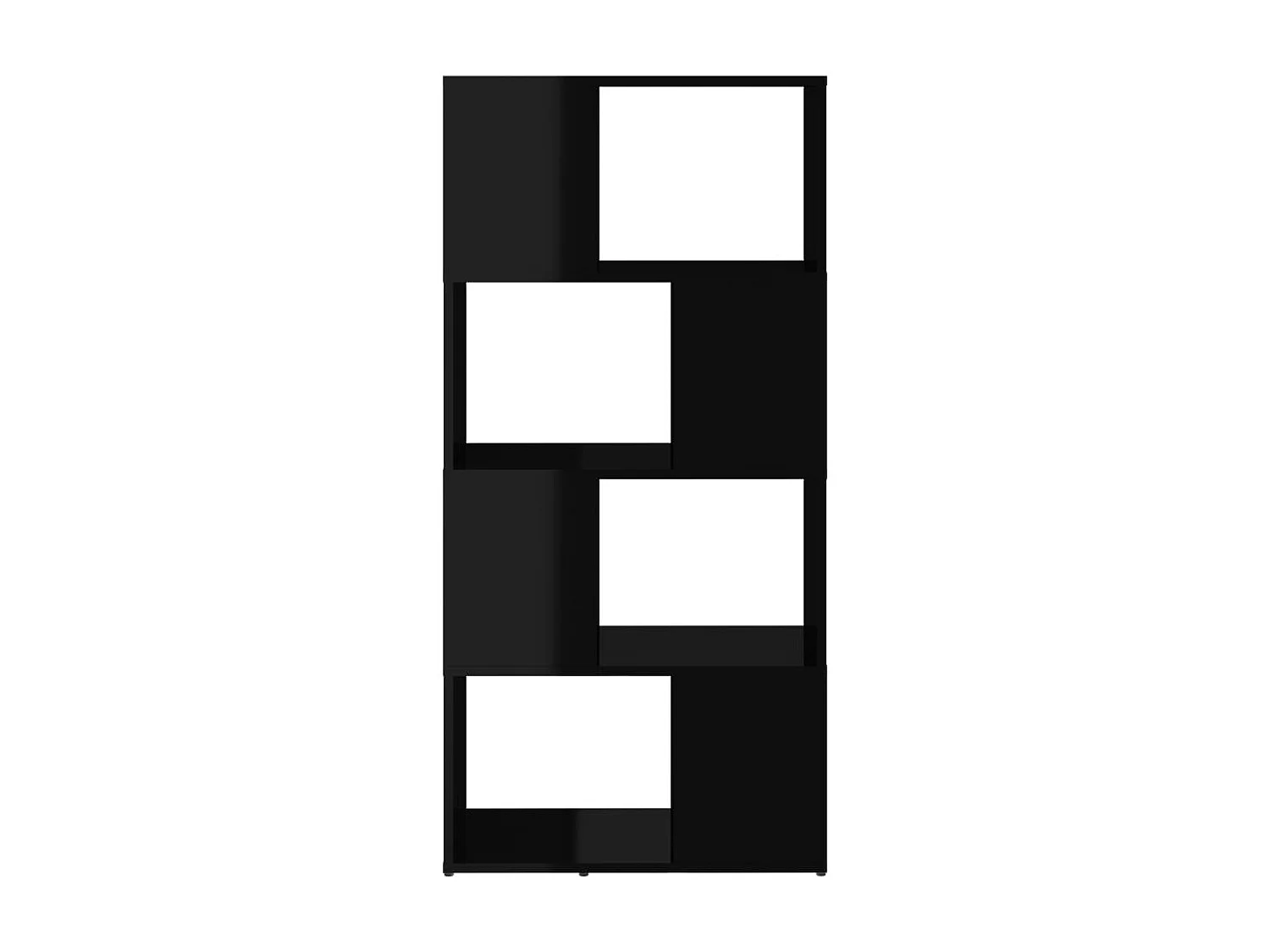 Bibliothèque-Séparateur de pièce Noir brillant 60x24x124,5