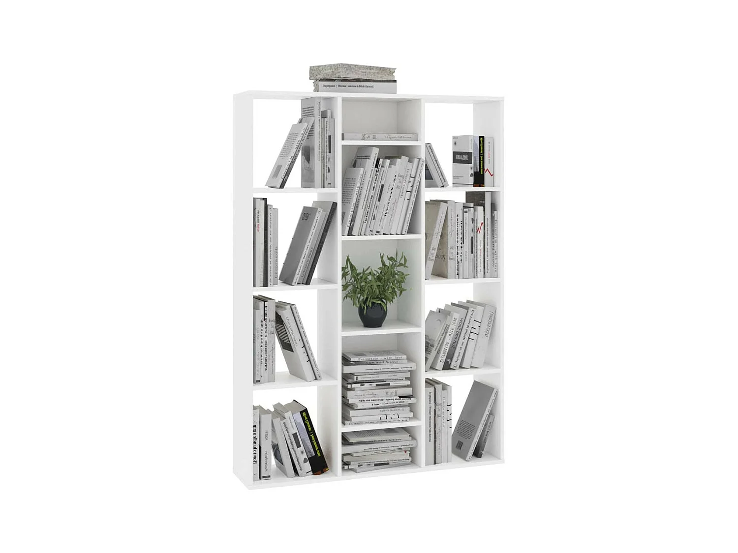 Séparateur de pièce-Bibliothèque Blanc 100x24x140