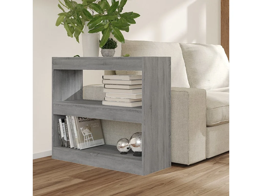 Bibliothèque-Séparateur de pièce Sonoma gris 80x30x72