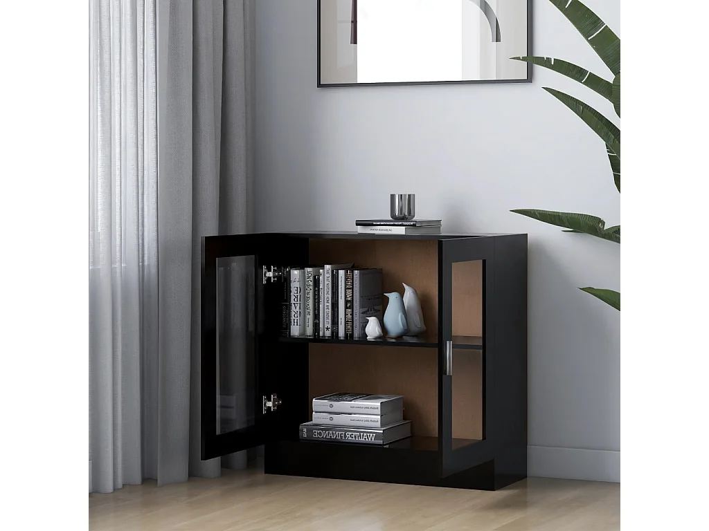 Armoire à vitrine Noir 82,5x30,5x80