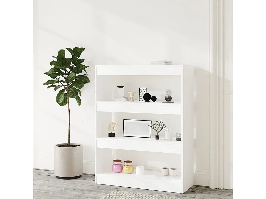 Bibliothèque-Cloison Blanc 80x30x103 Bois d'ingénierie