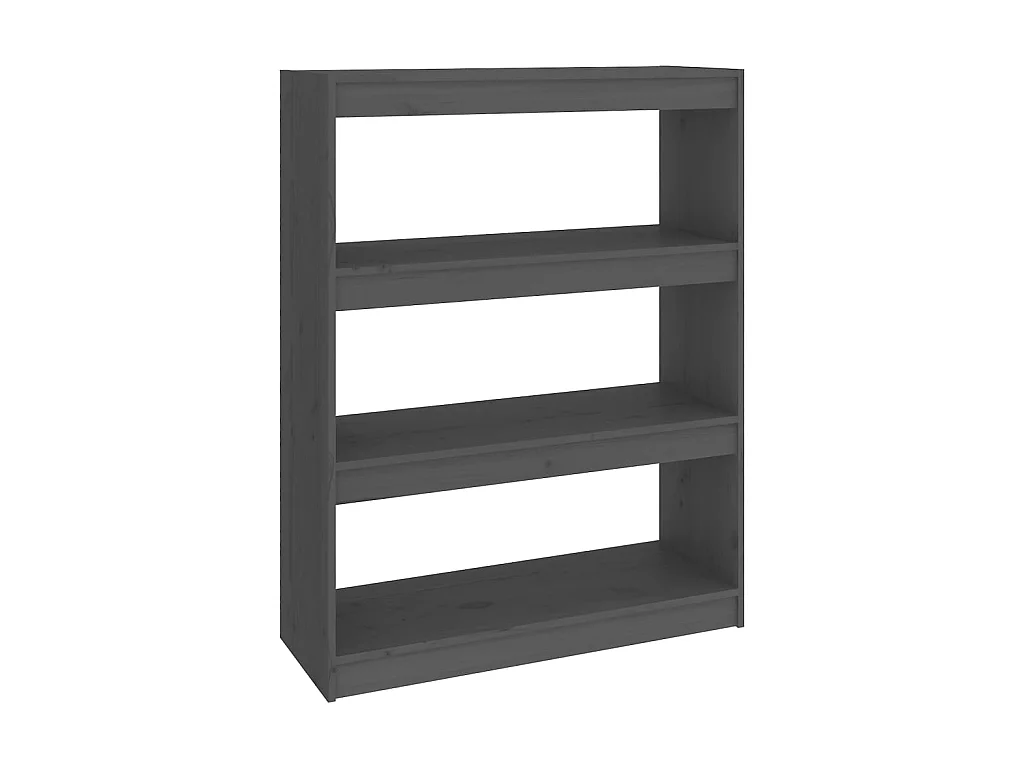 Bibliothèque-Séparateur de pièce Gris 80x30x103,5 Pin solide