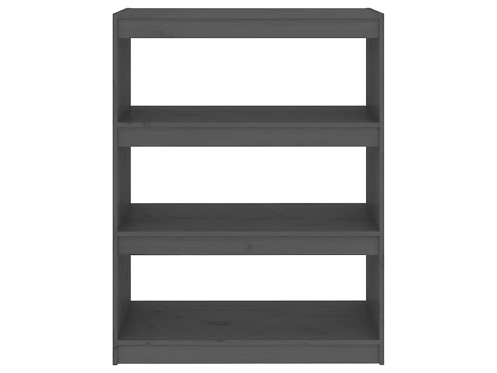 Bibliothèque-Séparateur de pièce Gris 80x30x103,5 Pin solide