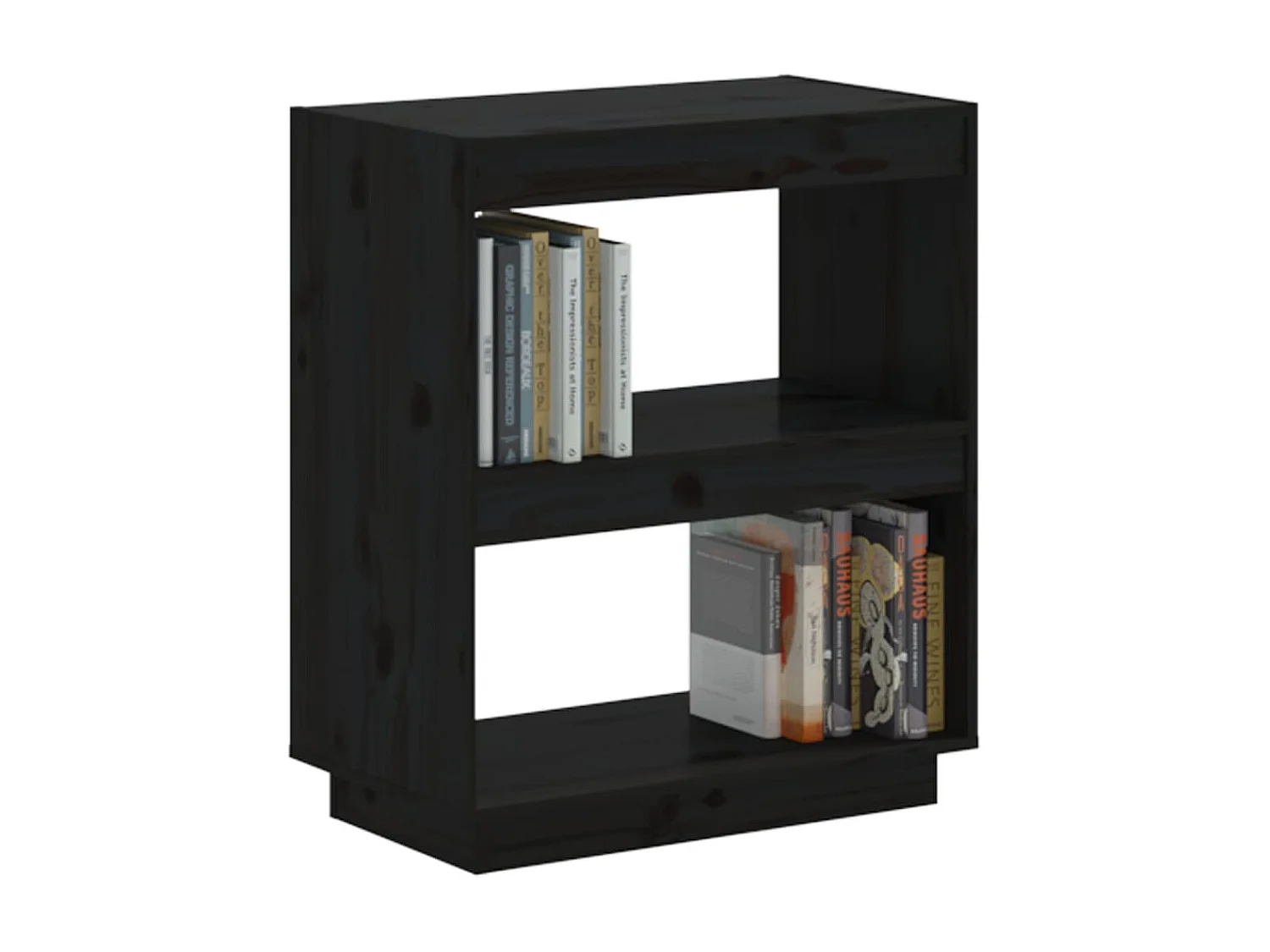 Bibliothèque Noir 60x35x71 Bois de pin massif