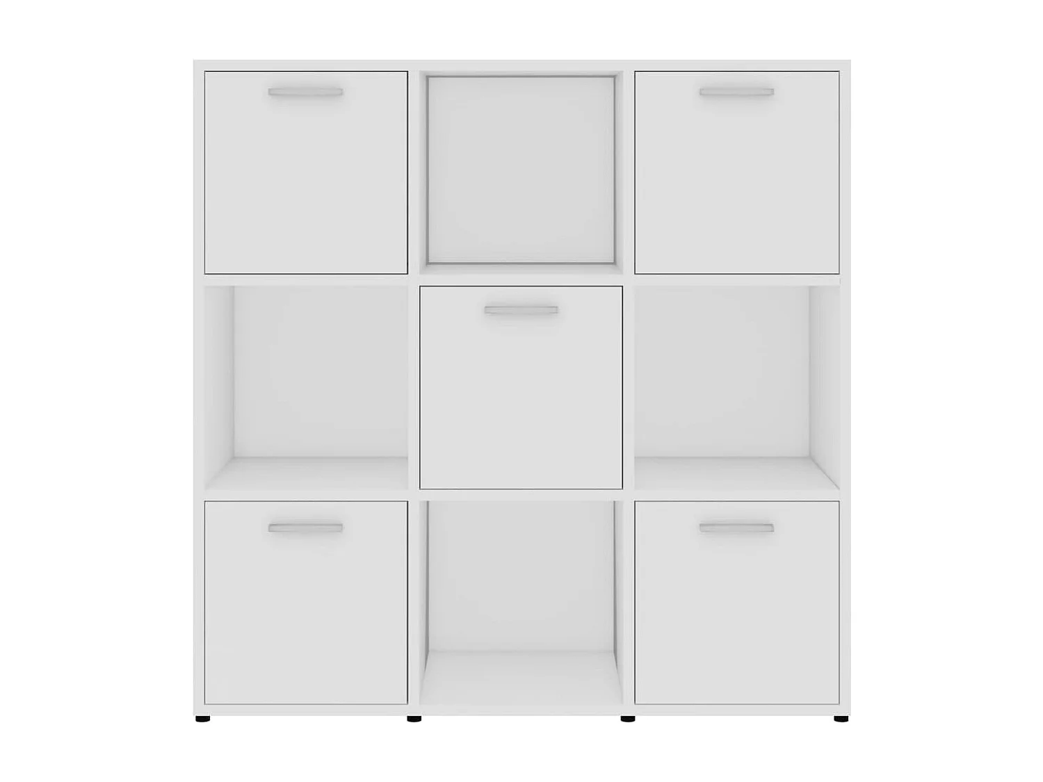 Bibliothèque étagère en bois Lozka 98cm - 4 niches 5 portes-Blanc